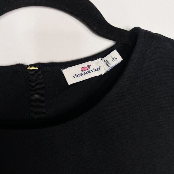 Vineyard Vines Girls Large 14 Black Red Tartan Plaid Short Sleeve Dress Holiday - Picture 5 of 10